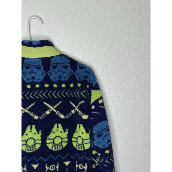 Disney Star Wars Sherpa Fleece Full Zip Jacket Stormtrooper Sz XS Navy AOP - Picture 8 of 14